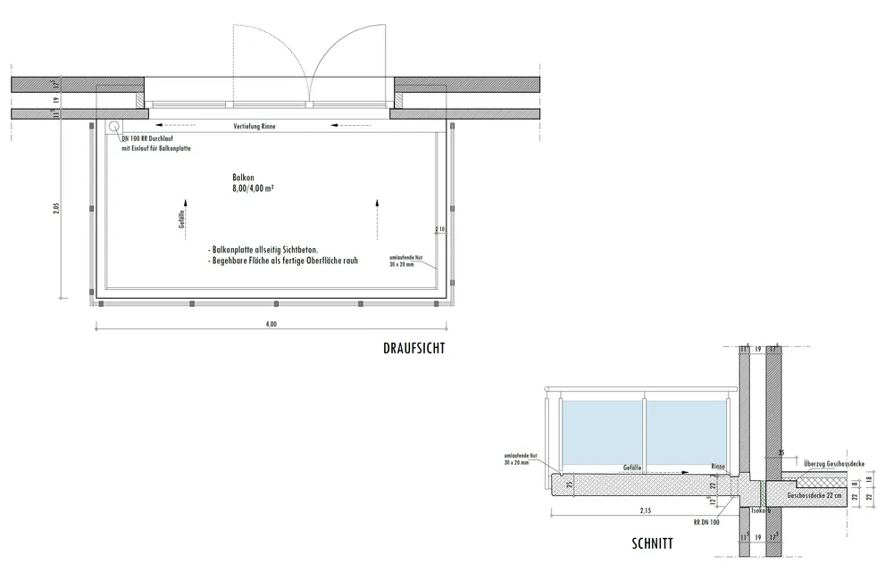 Cad Detail Balkonplatte