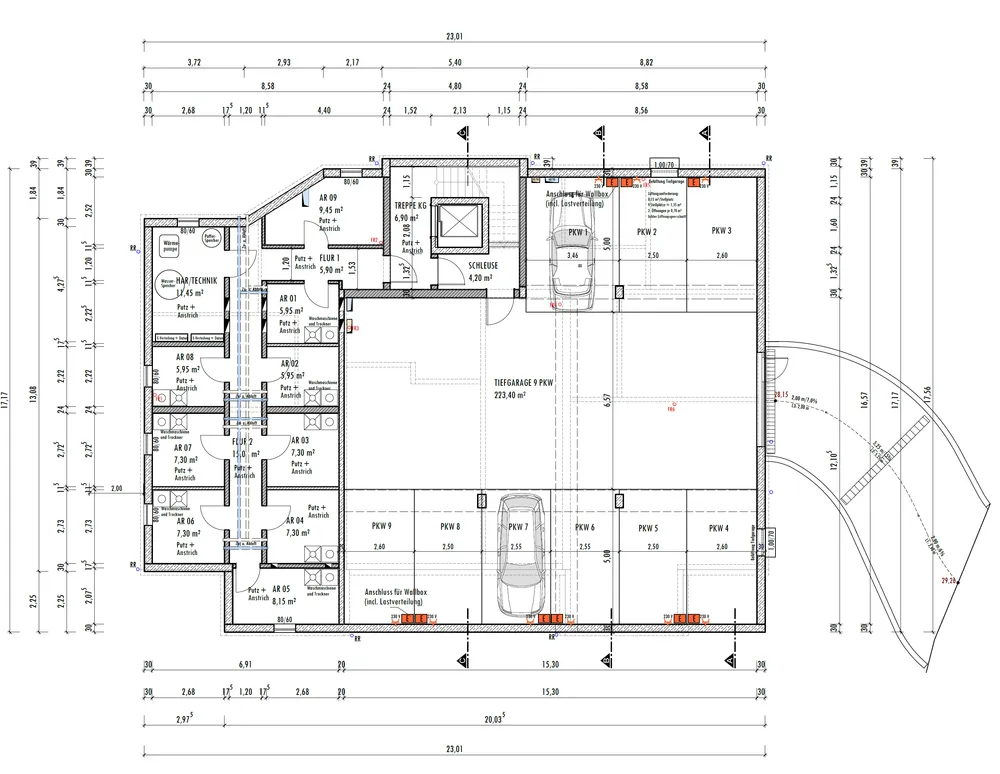 CAD Keller Tiefgarage
